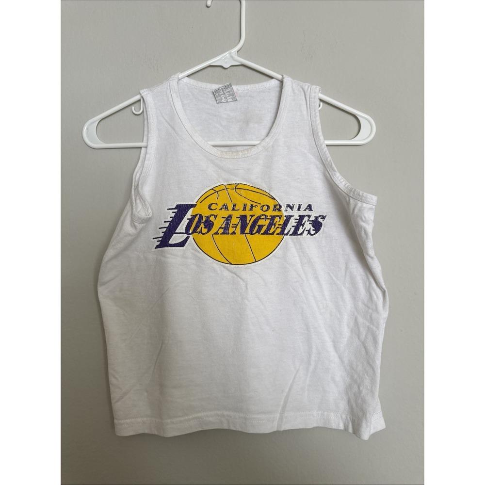 Vintage Youth Boys‎ NBA Los Angeles LA Lakers Basketball Tank Top Xl Stained